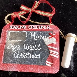 Red Christmas Countdown Chalkboard